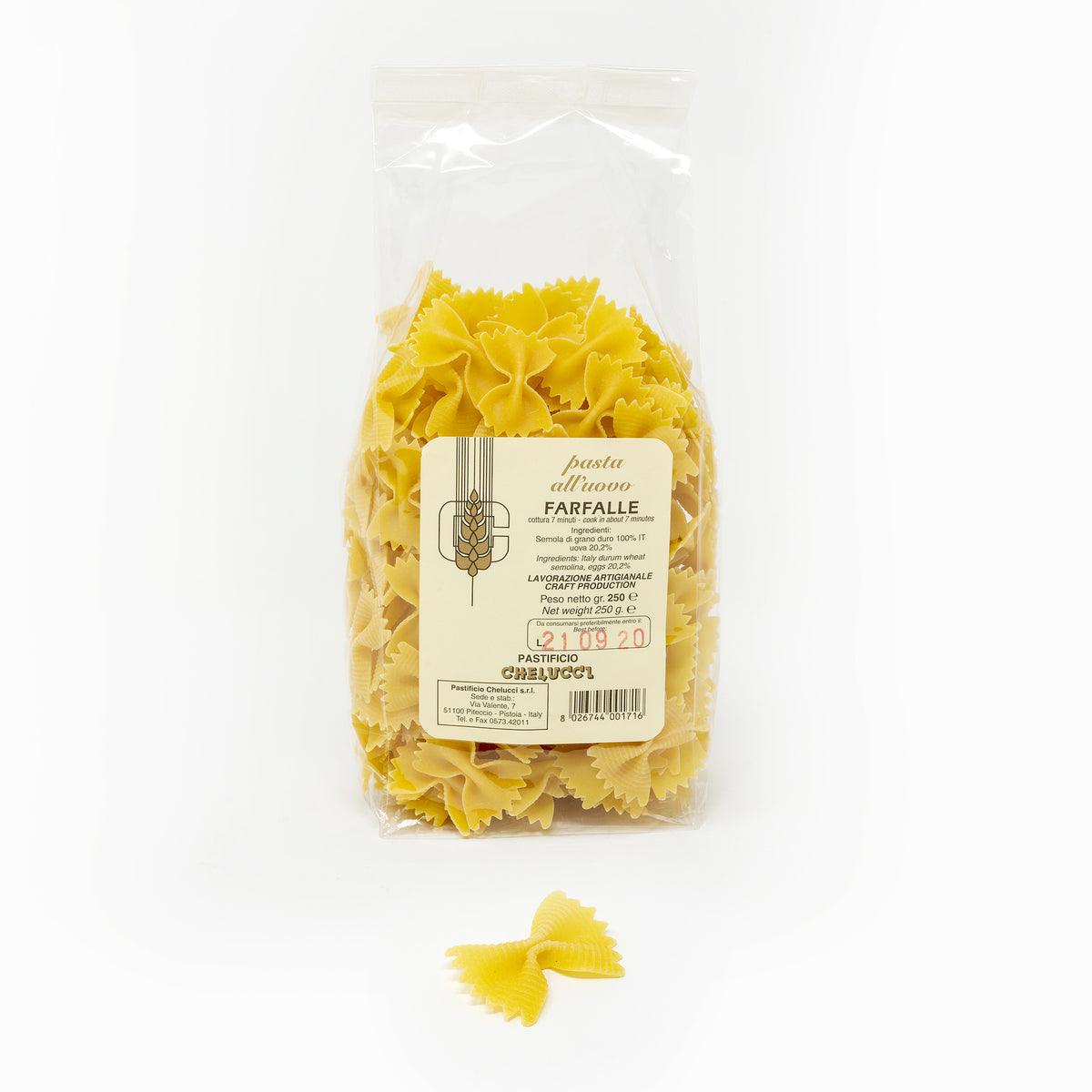 Farfalle Rigate| Pasta fresca all'uovo | Pasta Chelucci